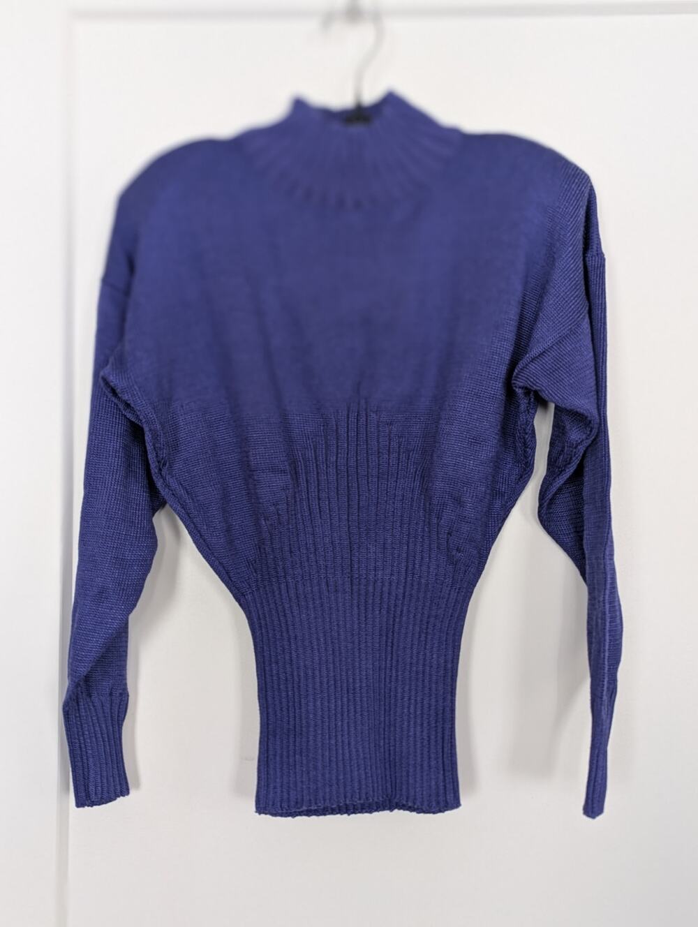 Vtg 80s FIA Italia Handloomed Purple Sweater S NWT Deadstock
